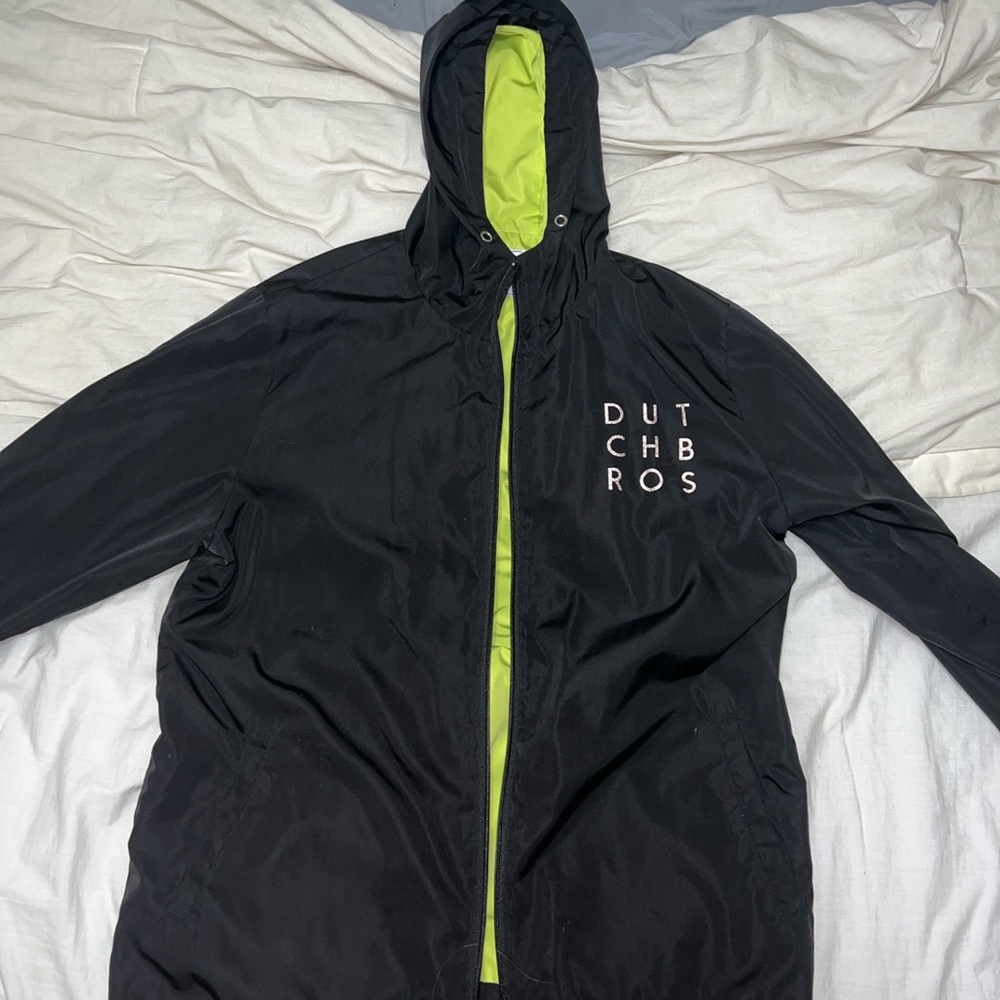 Green and black dutch bros windbreaker